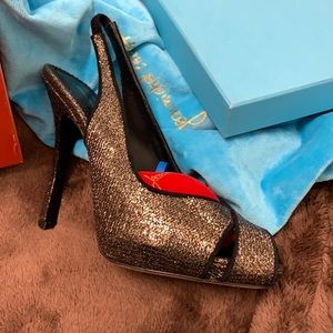 Jean-Michel Cazabat metallic black and bronze high heels 38.5 (8.5) “Oriana”